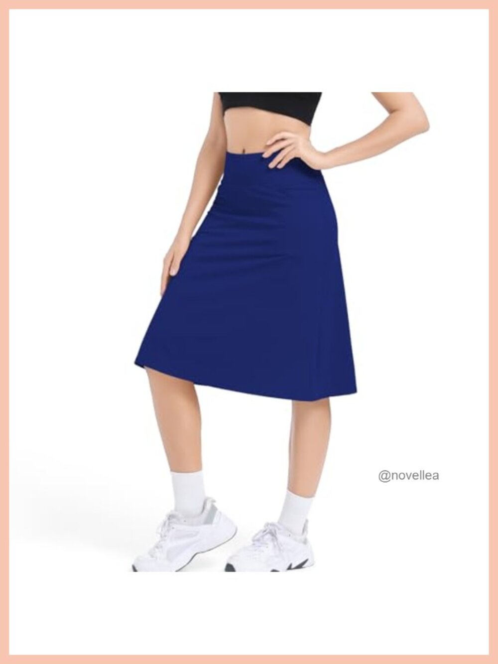 Women's 26" Knee Length Skorts with Arc-Shaped Pockets Midi Swim Skirt